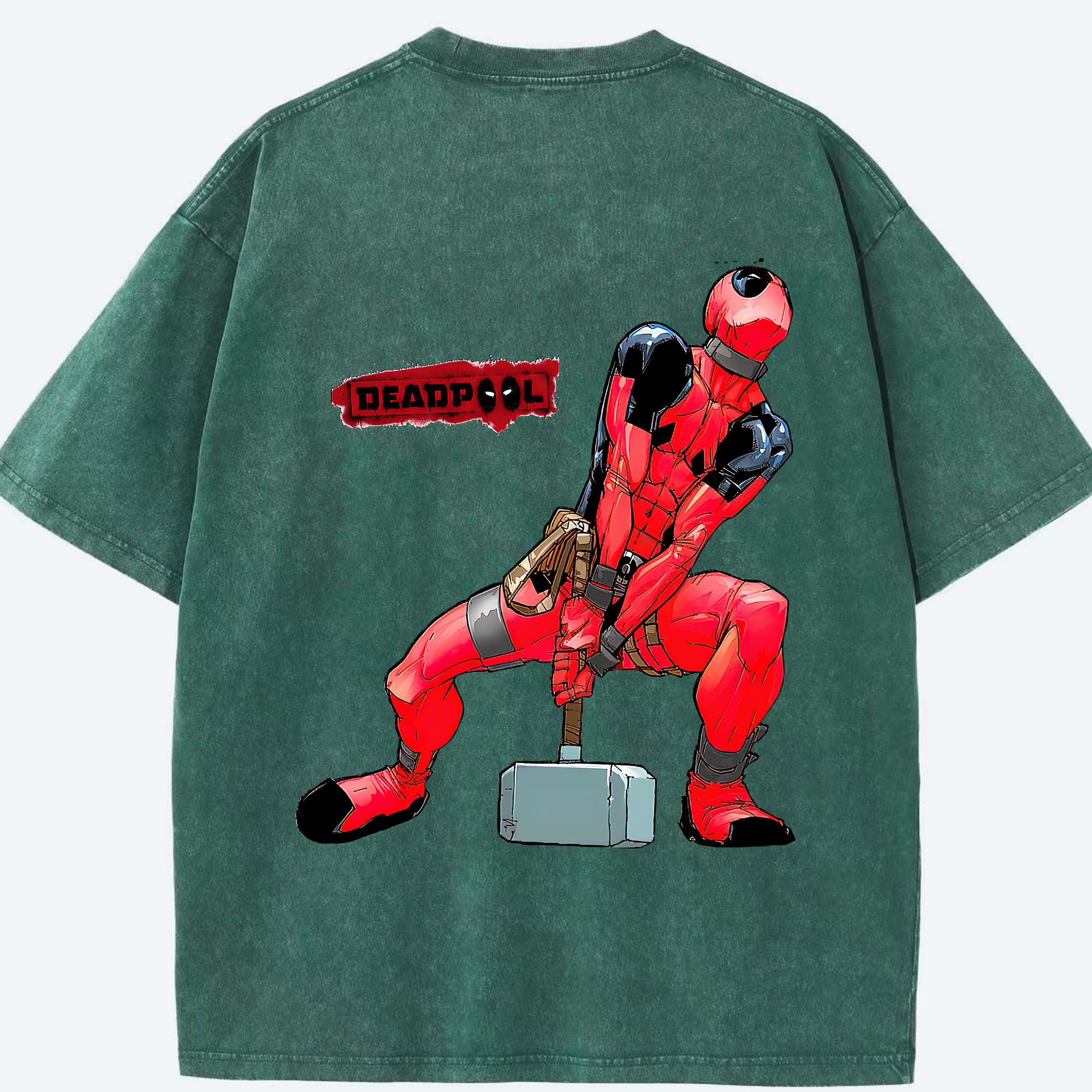 （画像用） Deadpool デッドプール 綿100% ヴィンテージ風 半袖Tシャツ（背面プリント）